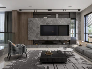 soggiorno modernov-ray Modello 3D