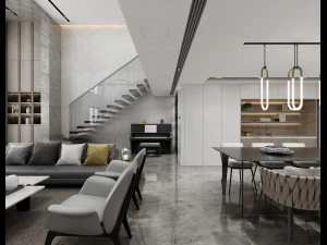 modern living roomv-ray 3D Model