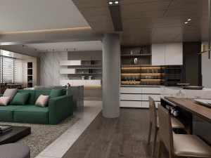 modern living roomv-ray 3D Model