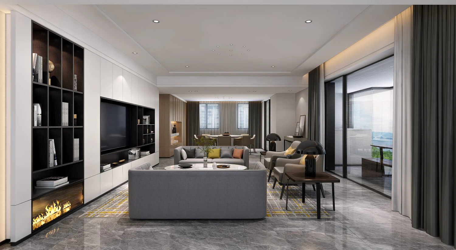 modern living roomv-ray 3D Model .c4d .max .obj .3ds .fbx .stl .blend