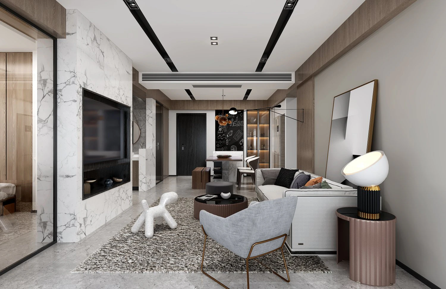 modern living roomv-ray 3D Model .c4d .max .obj .3ds .fbx .stl .blend