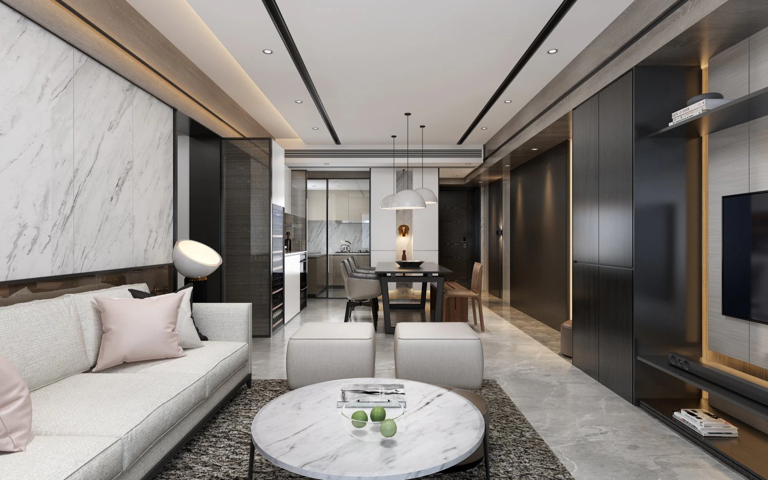 modern living roomv-ray 3D Model .c4d .max .obj .3ds .fbx .stl .blend