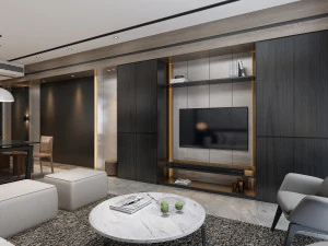modern living roomv-ray 3D Model