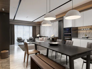 modern living roomv-ray 3D Model