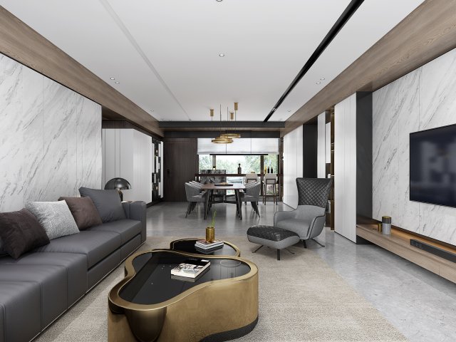 modern living roomv-ray Modelo 3D .c4d .max .obj .3ds .fbx .stl .blend 