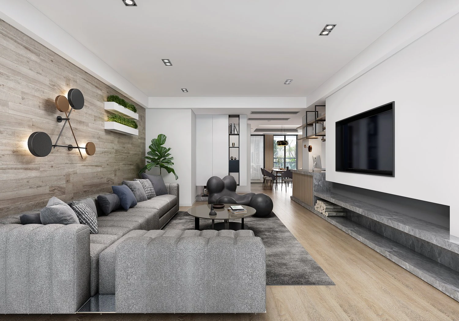 modern living room 3D Model .c4d .max .obj .3ds .fbx .stl .blend 