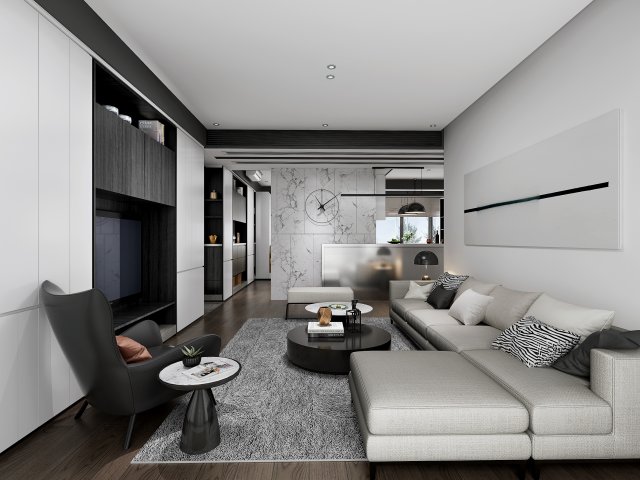 modern living room Modello 3D .c4d .max .obj .3ds .fbx .stl .blend 