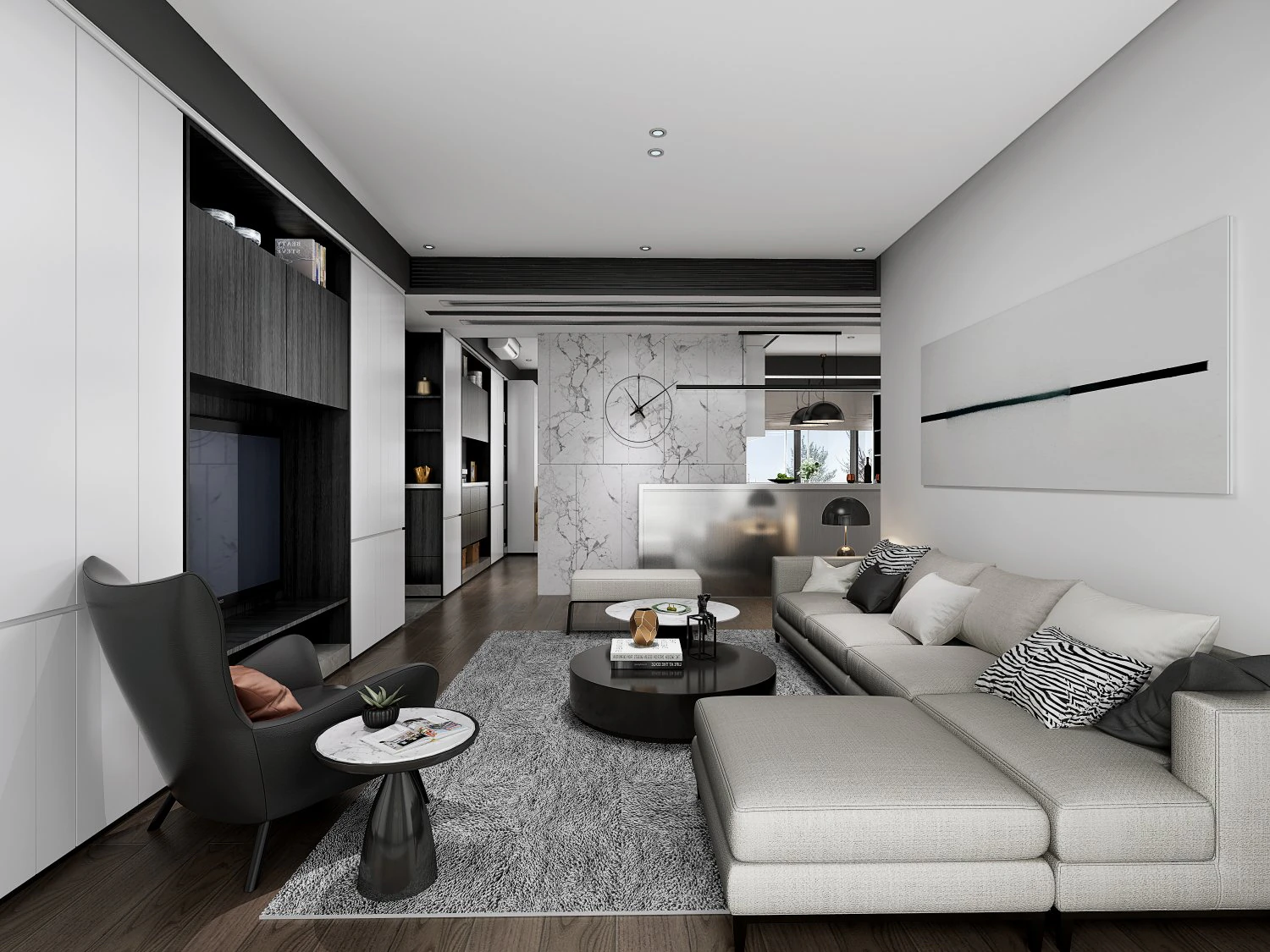 modern living room 3D Model .c4d .max .obj .3ds .fbx .stl .blend 