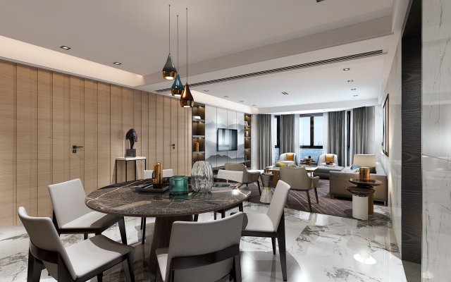 modern living room 3D Model .c4d .max .obj .3ds .fbx .stl .blend 