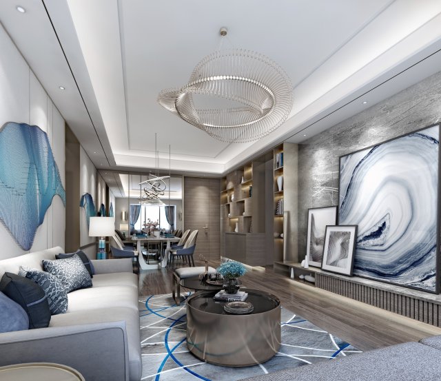 modern living room Modello 3D .c4d .max .obj .3ds .fbx .stl .blend 