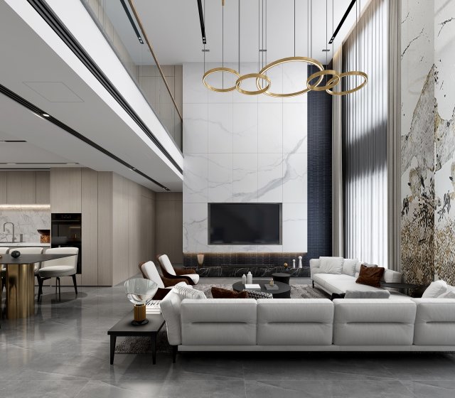 modern living room 3D 모델 .c4d .max .obj .3ds .fbx .stl .blend 