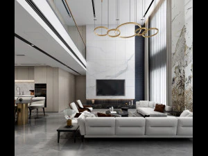 salon moderne Modèle 3D