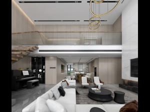 modern living room 3D 모델