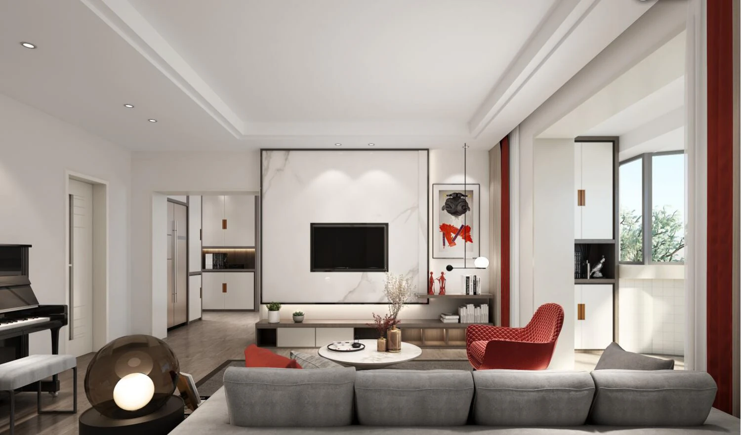 modern living room 3D Model .c4d .max .obj .3ds .fbx .stl .blend 