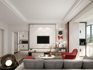 modern living room 3D 模型