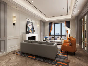 modern living room 3D Model