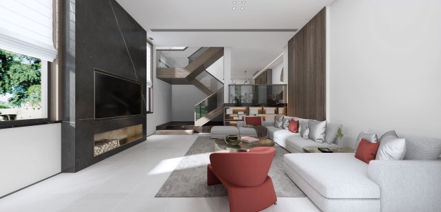 modern living room 3Dモデル .c4d .max .obj .3ds .fbx .stl .blend 