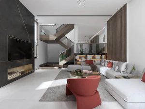 modern oturma odası 3D Model