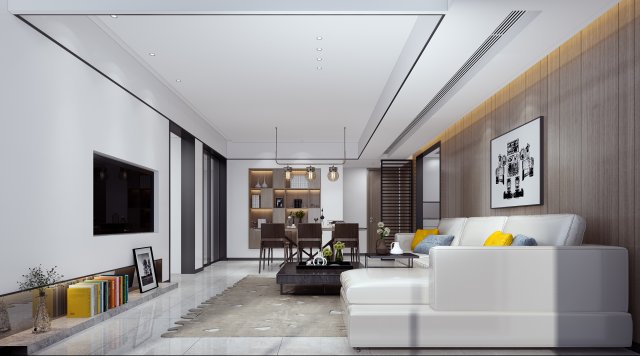 modern living room 3D मॉडल .c4d .max .obj .3ds .fbx .stl .blend 
