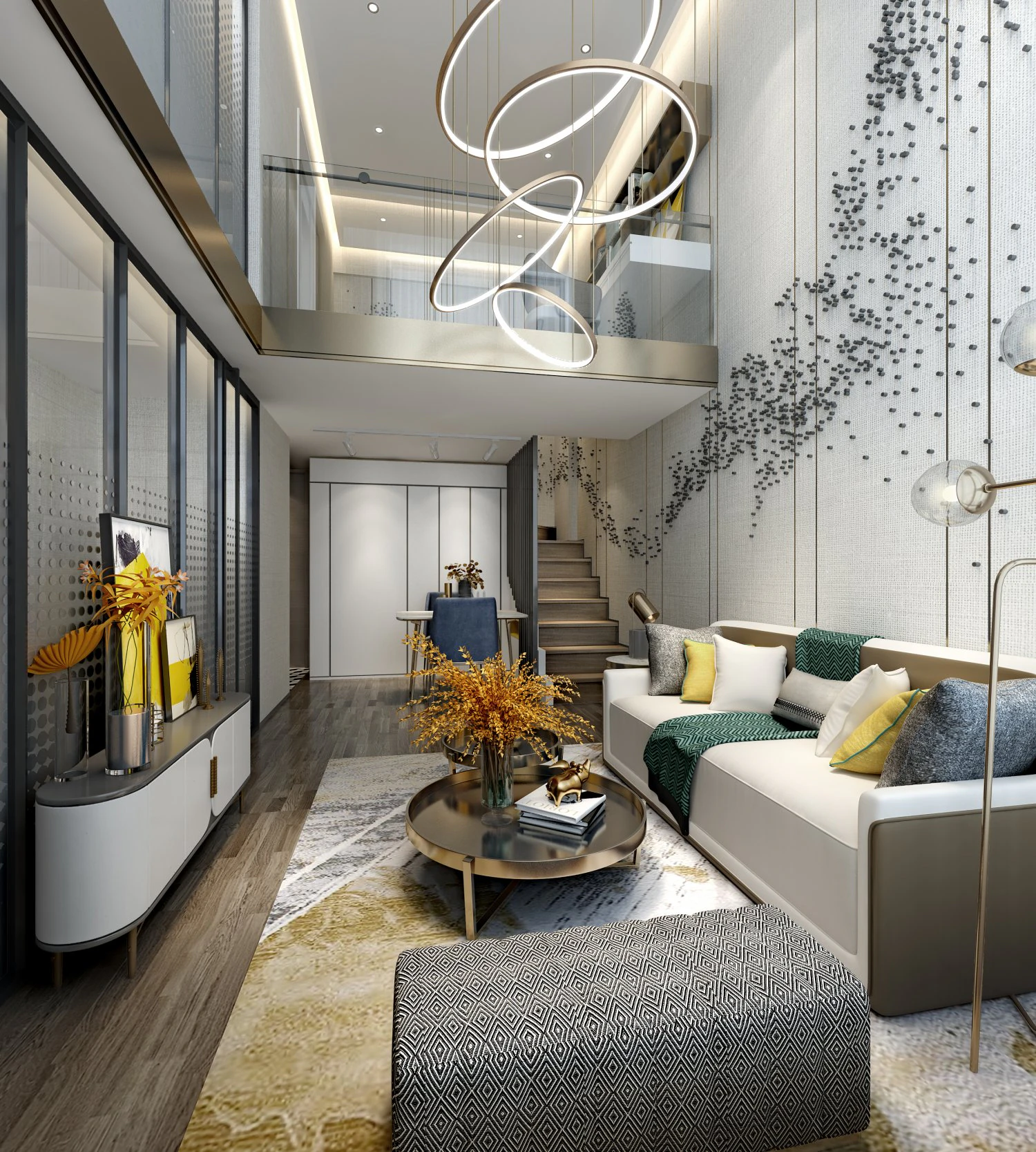 modern living room 3D Model .c4d .max .obj .3ds .fbx .stl .blend