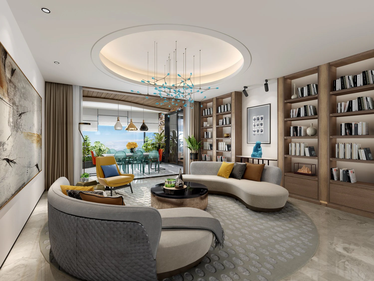 modern living room 3D Model .c4d .max .obj .3ds .fbx .stl .blend 
