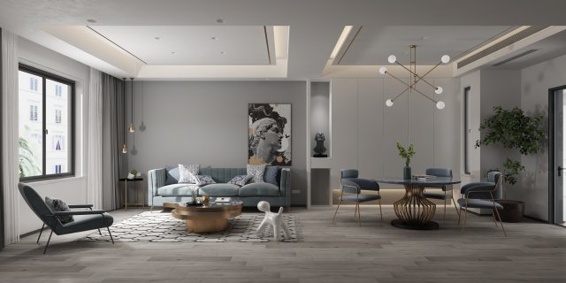 modern living room 3D मॉडल .c4d .max .obj .3ds .fbx .stl .blend