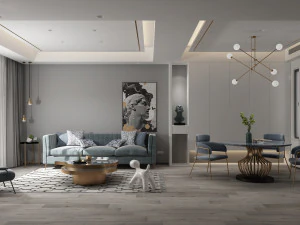 现代客厅 3D 模型