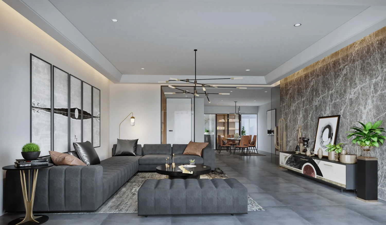 modern living room 3D Model .c4d .max .obj .3ds .fbx .stl .blend 