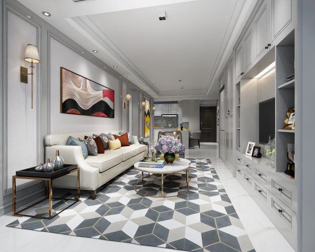 modern living room 3D Model .c4d .max .obj .3ds .fbx .stl .blend 