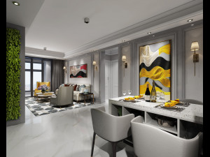 modern living room 3D Model