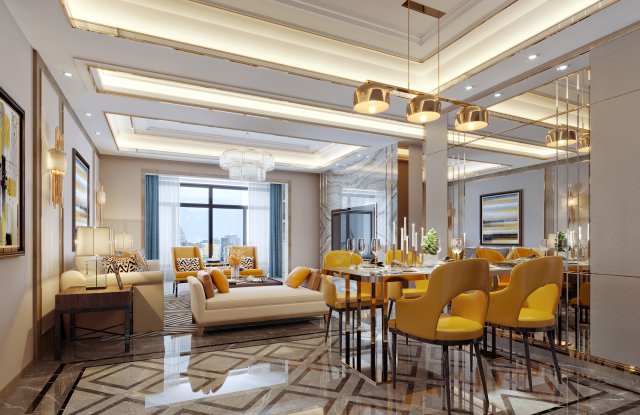 modern living room Modèle 3D .c4d .max .obj .3ds .fbx .stl .blend