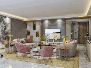 modern living room 3D Model
