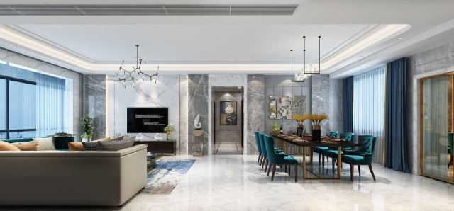 modern living room Modelo 3D .c4d .max .obj .3ds .fbx .stl .blend 