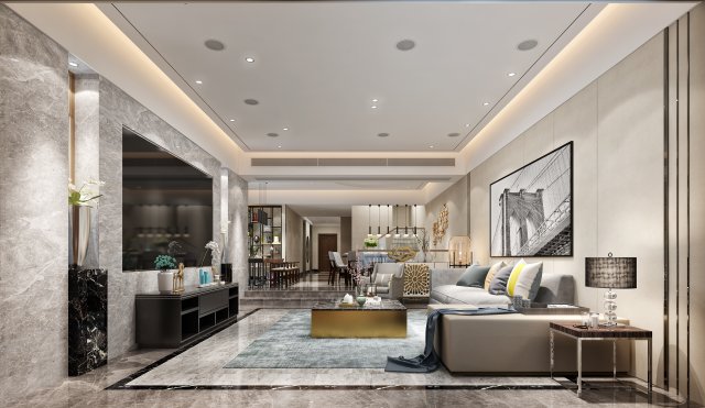 modern living room 3Dモデル .c4d .max .obj .3ds .fbx .stl .blend 