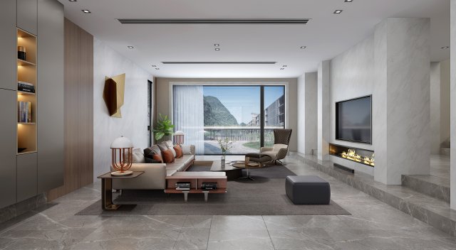 modern living room 3D Model .c4d .max .obj .3ds .fbx .stl .blend 