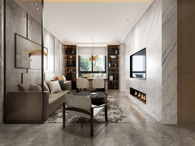 modern living room 3D Модель .c4d .max .obj .3ds .fbx .stl .blend 