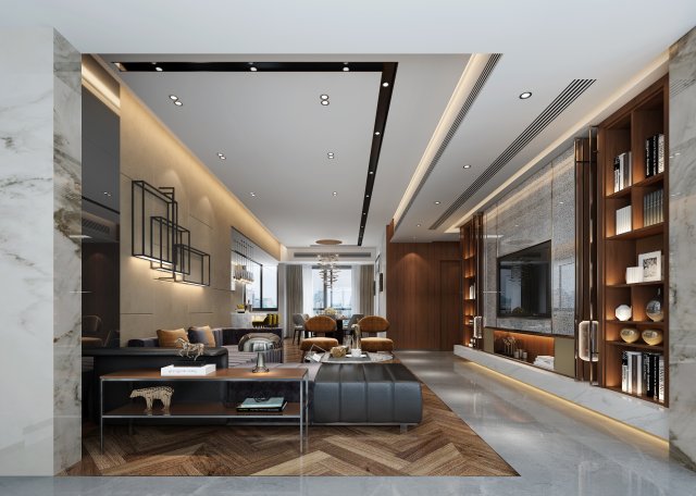 modern living room 3D 모델 .c4d .max .obj .3ds .fbx .stl .blend 