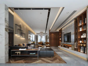 modern living room 3D Model