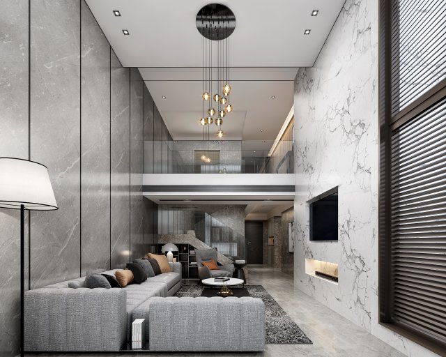 modern living room 3D Model .c4d .max .obj .3ds .fbx .stl .blend