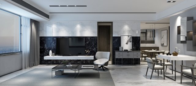 modern living room 3D Model .c4d .max .obj .3ds .fbx .stl .blend