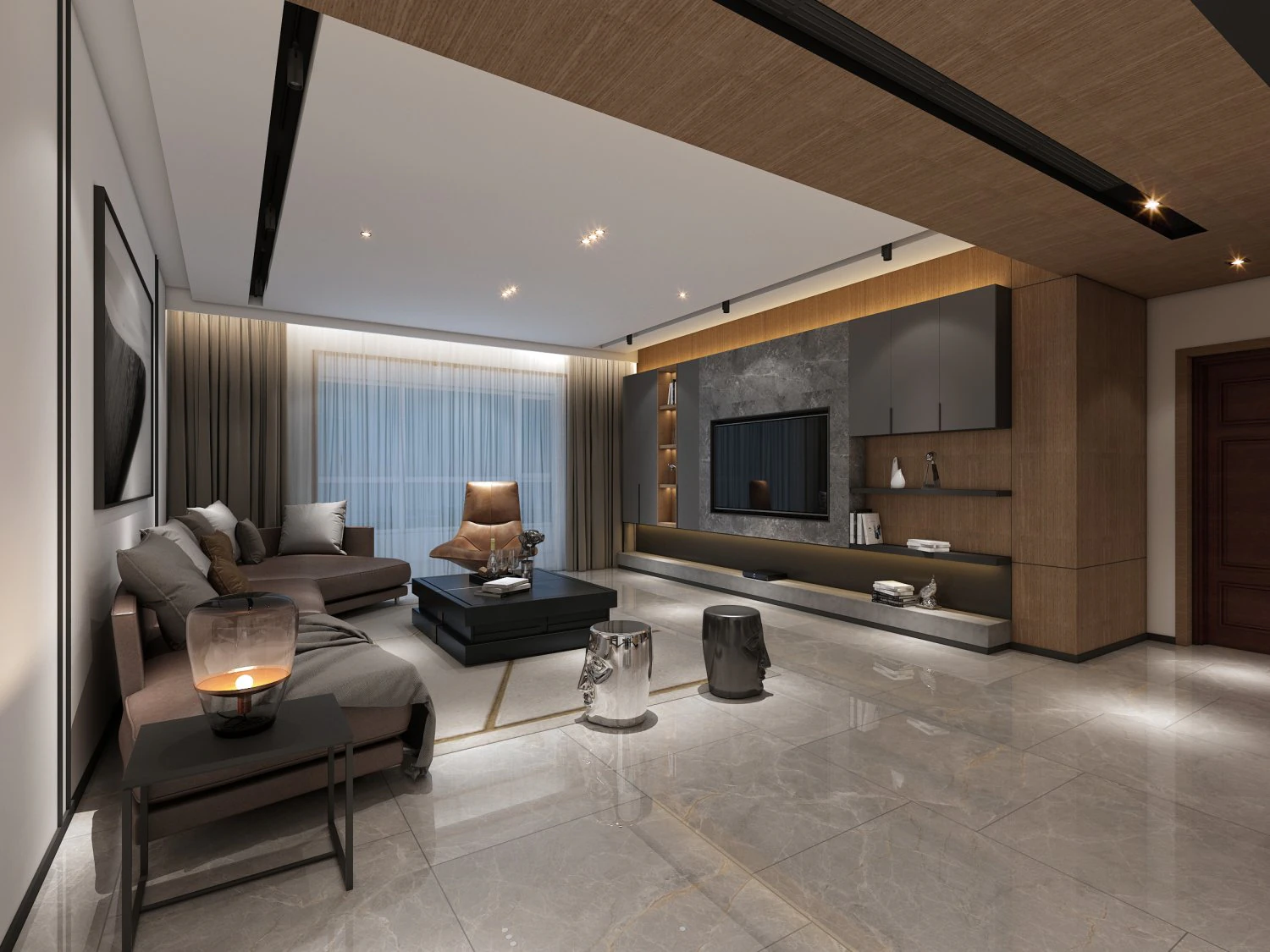 modern living room 3D Model .c4d .max .obj .3ds .fbx .stl .blend 