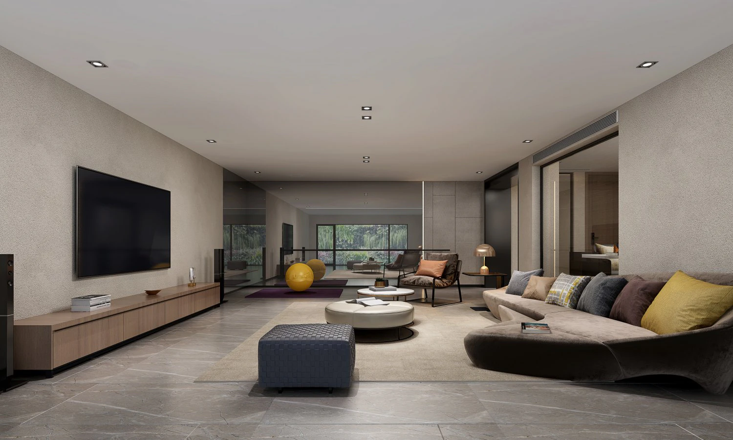 modern living room 3D Model .c4d .max .obj .3ds .fbx .stl .blend 