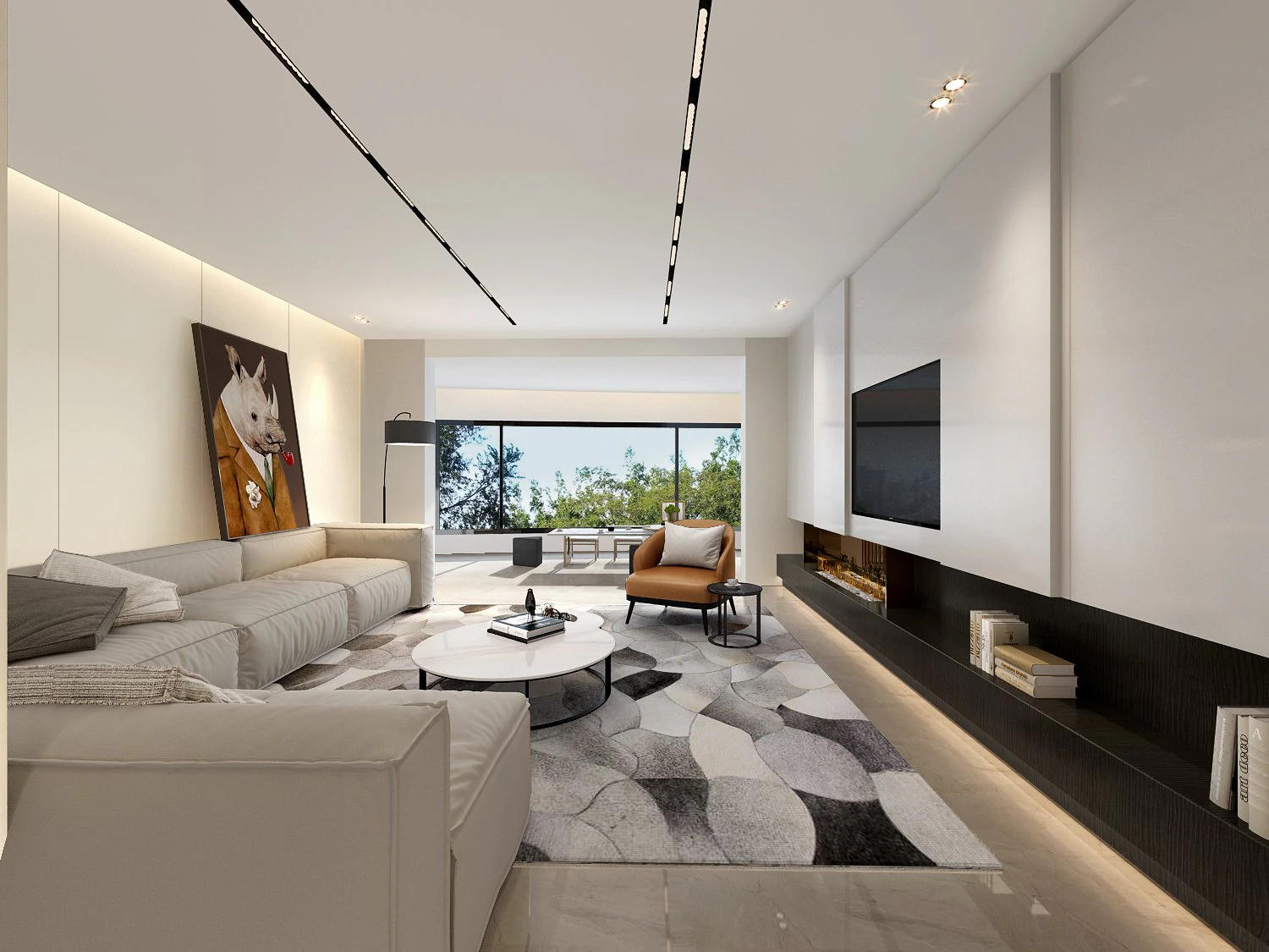 modern living room 3D Model .c4d .max .obj .3ds .fbx .stl .blend