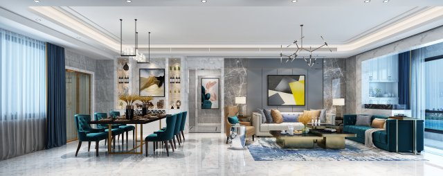 modern living room Modèle 3D .c4d .max .obj .3ds .fbx .stl .blend 