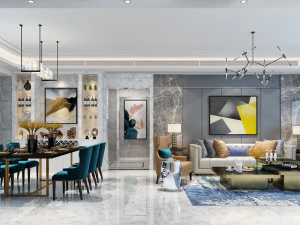 ruang tamu modern Model 3D