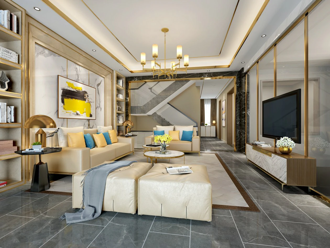 modern living room 3D Model .c4d .max .obj .3ds .fbx .stl .blend