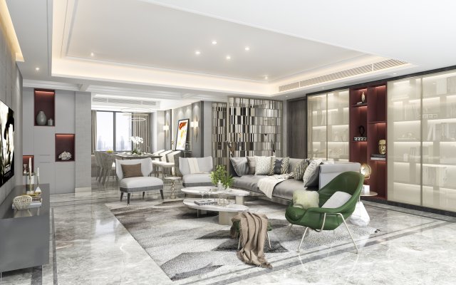 modern living room 3D 모델 .c4d .max .obj .3ds .fbx .stl .blend 
