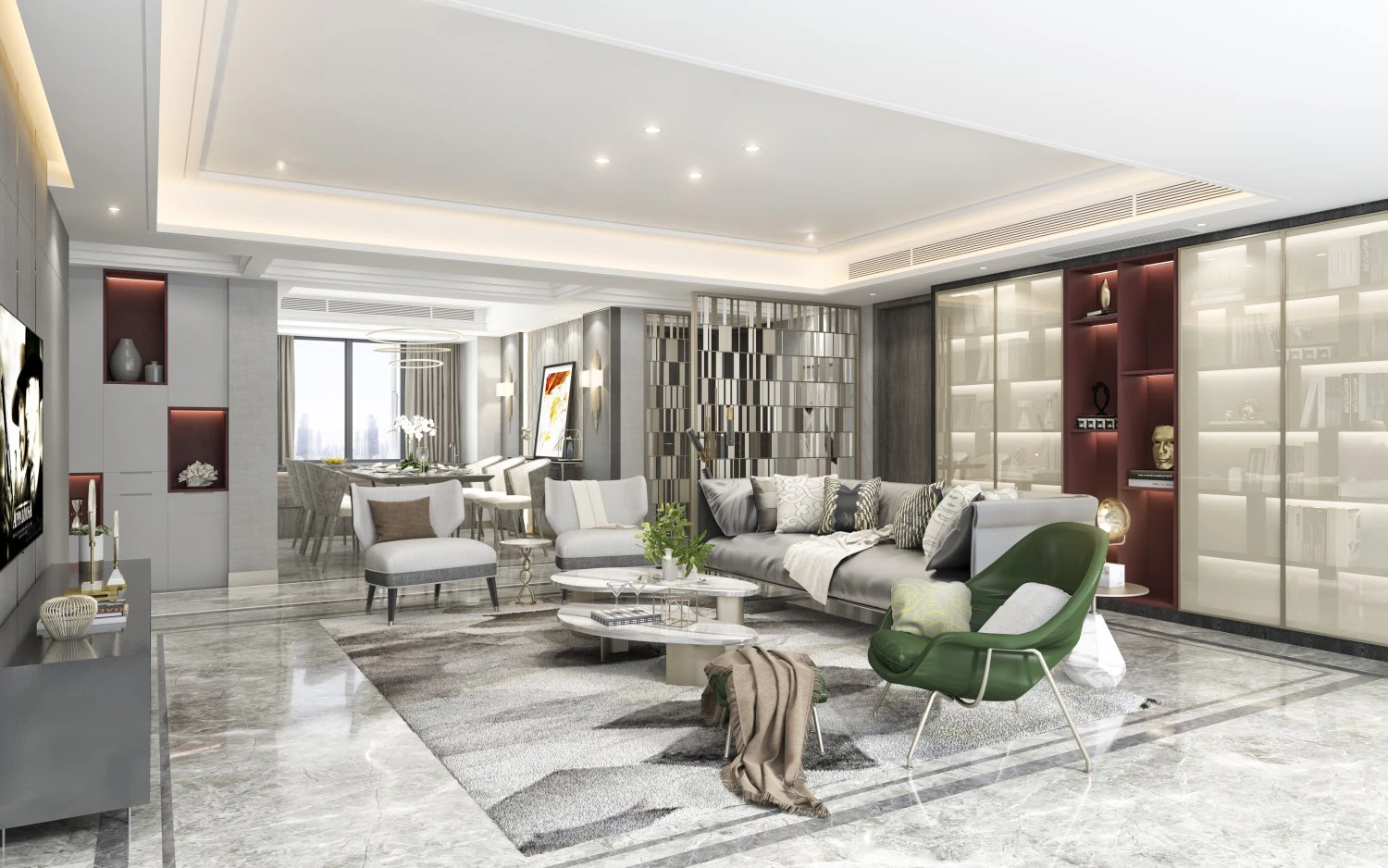 modern living room 3D Model .c4d .max .obj .3ds .fbx .stl .blend 