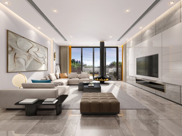 modern living room 3D Model .c4d .max .obj .3ds .fbx .stl .blend