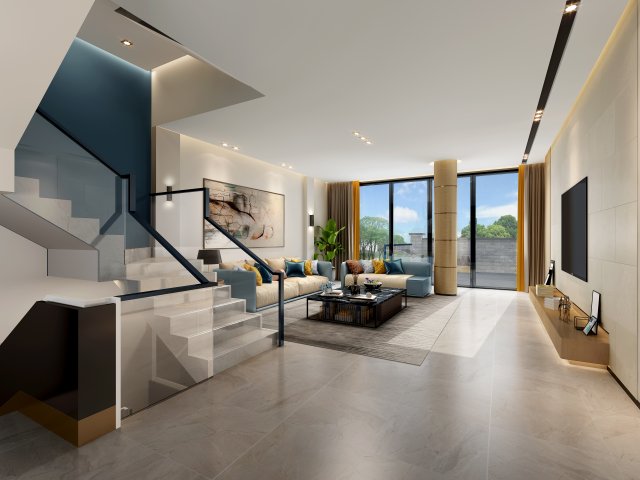 modern living room 3D-Modell .c4d .max .obj .3ds .fbx .stl .blend 